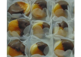 Damasco recheado e glaado 